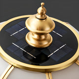 Waterproof Vintage Brass Solar LED Outdoor Pillar Light Image - 7