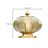Waterproof Vintage Brass Solar LED Outdoor Pillar Light #size
