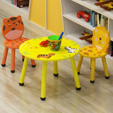 Waterproof Yellow Wood Square Toddler Table Chair Set Image - 14