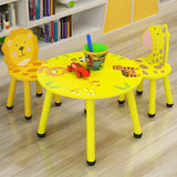 Waterproof Yellow Wood Square Toddler Table Chair Set Image - 15