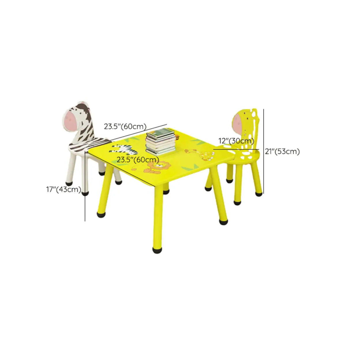 Waterproof Yellow Wood Square Toddler Table Chair Set Image - 23