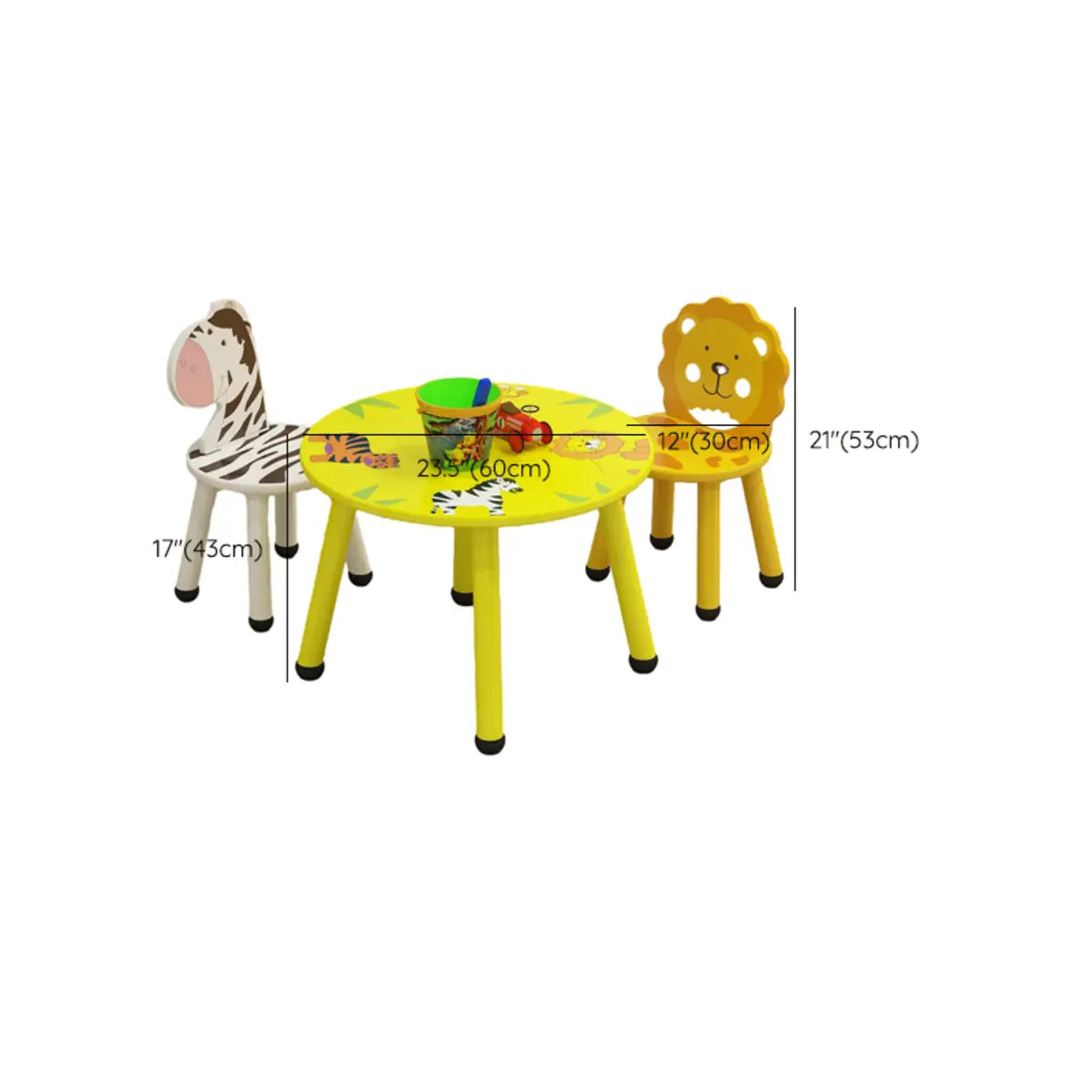 Waterproof Yellow Wood Square Toddler Table Chair Set Image - 28