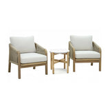 Weather Resistant Outdoor Teak and Rope Beige Patio Set Image - 13