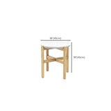 Weather Resistant Outdoor Teak and Rope Beige Patio Set #size