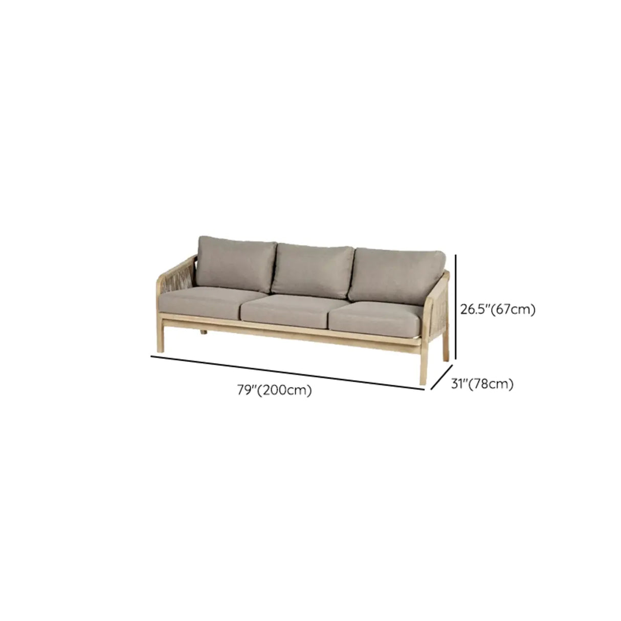 Weather Resistant Outdoor Teak and Rope Beige Patio Set Image - 20