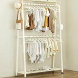 White A-Frame Metal Hallway Coat Rack with Shelves Image - 1