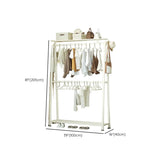 White A-Frame Metal Hallway Coat Rack with Shelves Image - 16