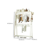 White A-Frame Metal Hallway Coat Rack with Shelves Image - 16
