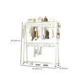 White A-Frame Metal Hallway Coat Rack with Shelves Image - 18