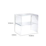White Acrylic Open Storage Kids Nightstand with Shelf Image - 11