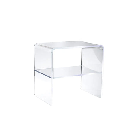 White Acrylic Open Storage Kids Nightstand with Shelf Image - 2