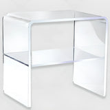 White Acrylic Open Storage Kids Nightstand with Shelf Image - 7