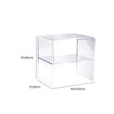 White Acrylic Open Storage Kids Nightstand with Shelf #size