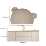 White Acrylic Wall Mounted Bathroom Vanity with Drawers Image - 45