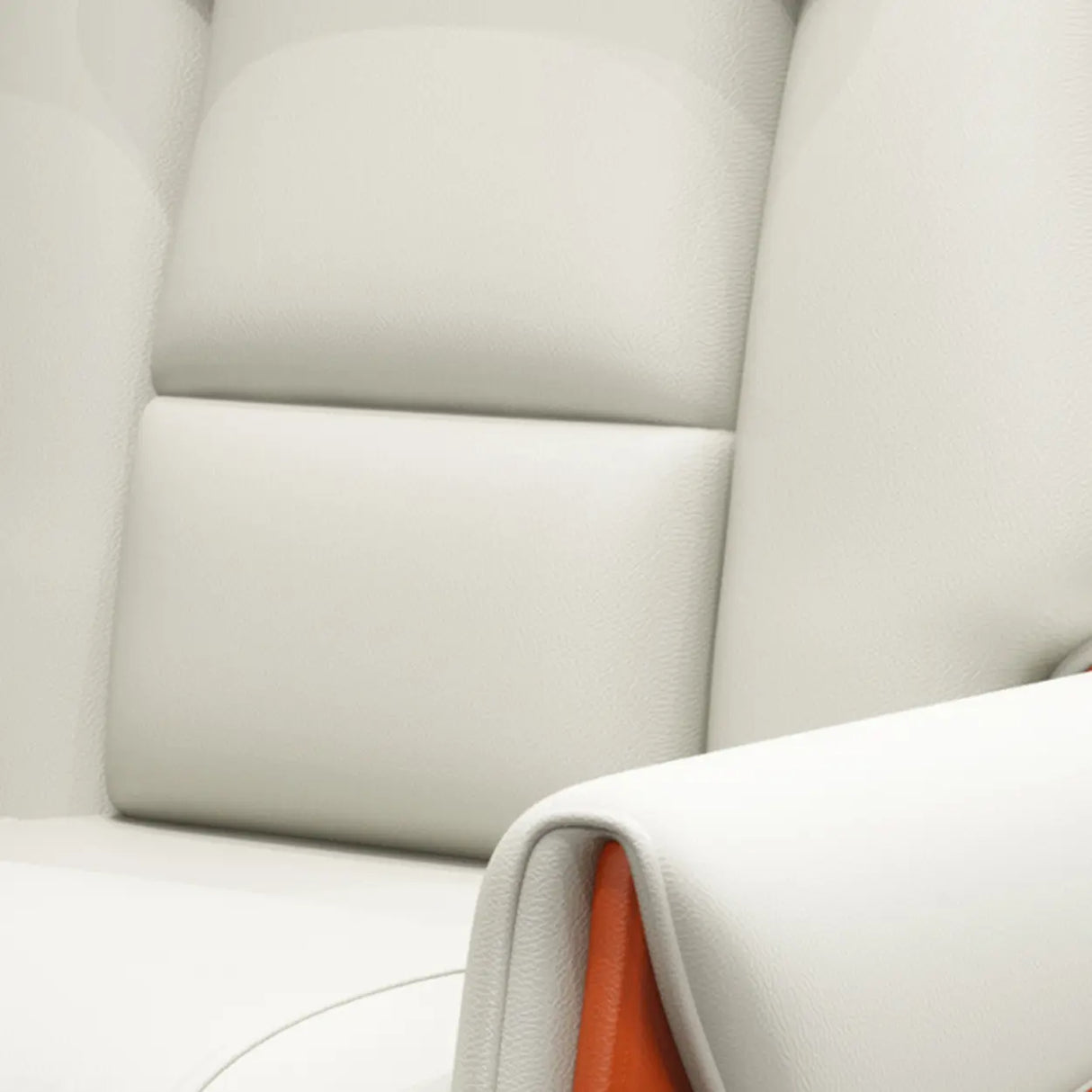 White Adjustable Back Angle Swivel PU Leather Office Chair Image - 9