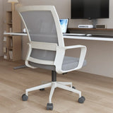 White Adjustable Contemporary Swivel Mesh Office Chair Image - 1