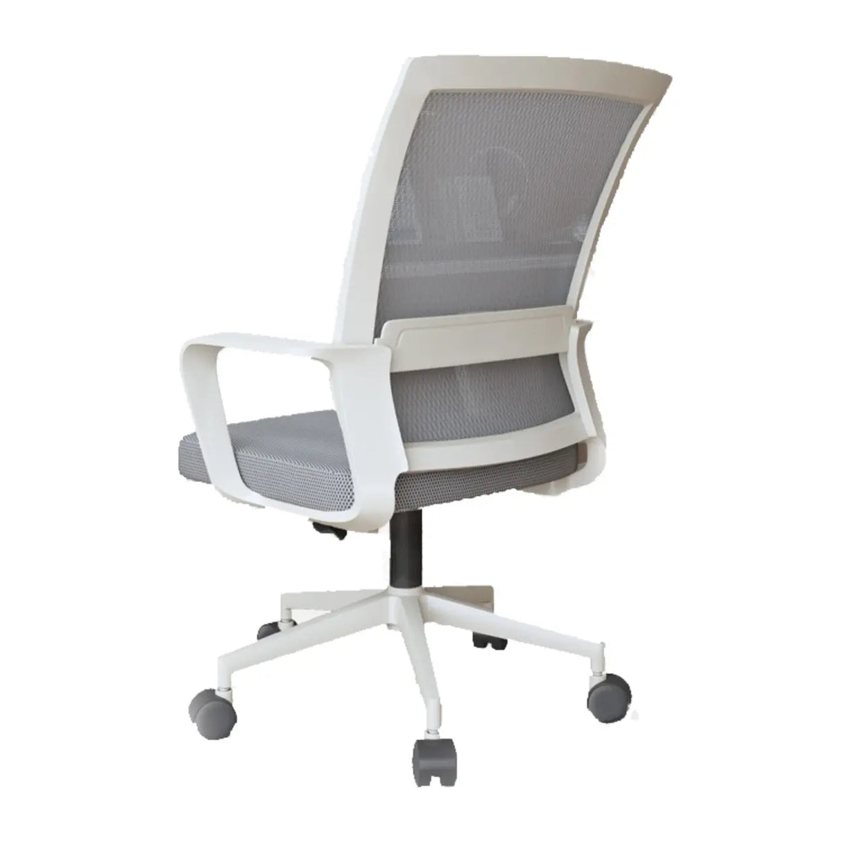 White Adjustable Contemporary Swivel Mesh Office Chair Image - 5