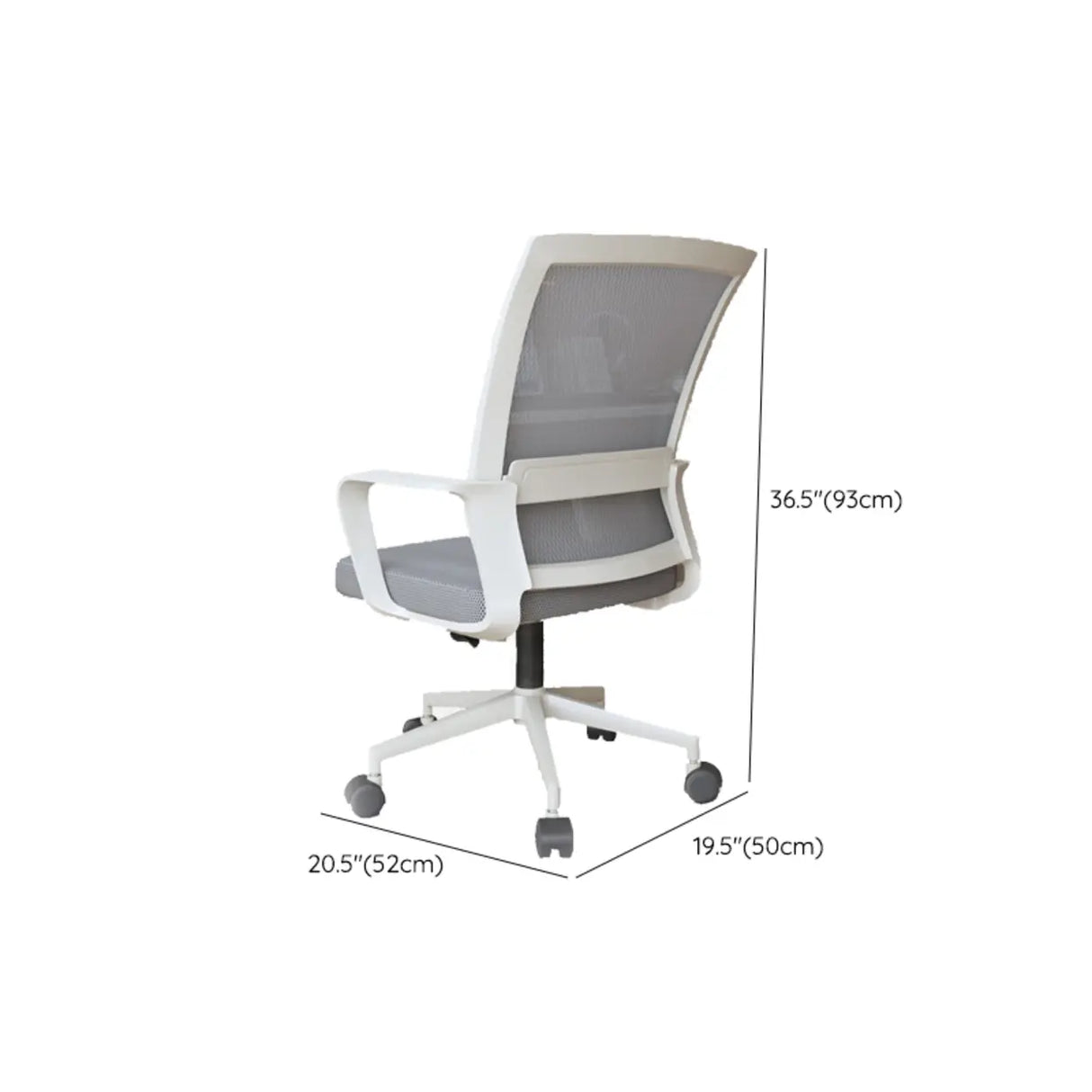 White Adjustable Contemporary Swivel Mesh Office Chair 