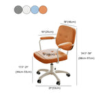 White Adjustable Modern Swivel Faux Leather Office Chair #size