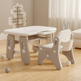 White Adjustable Toddler Desk Chair Set with Storage Image - 2