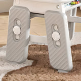 White Adjustable Toddler Desk Chair Set with Storage Image - 5
