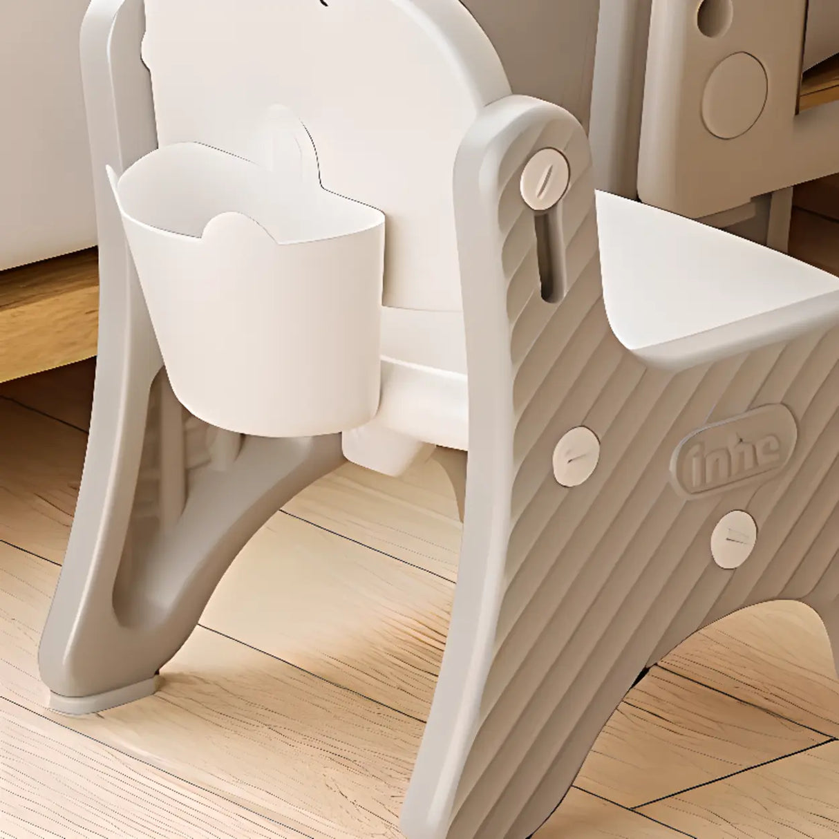 White Adjustable Toddler Desk Chair Set with Storage Image - 6