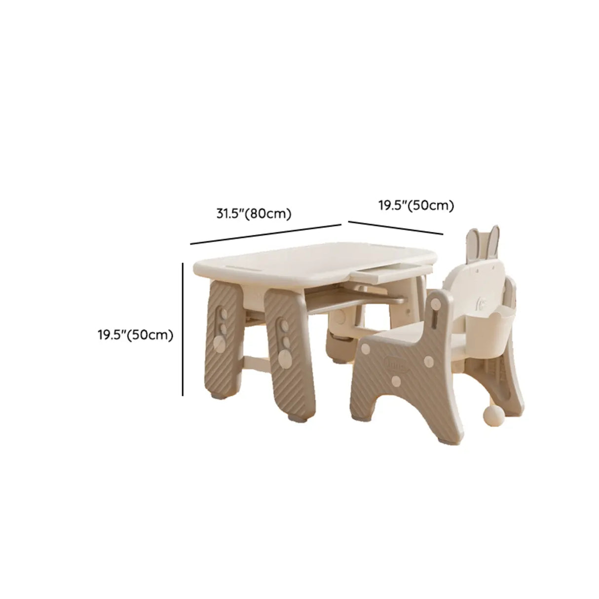 White Adjustable Toddler Desk Chair Set with Storage 