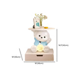 White Animal Resin Storage Kids Nightstand with Lights Image - 13