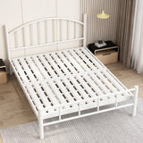 White Arched Alloy Frame Bed with Headboard and Footboard Image - 1