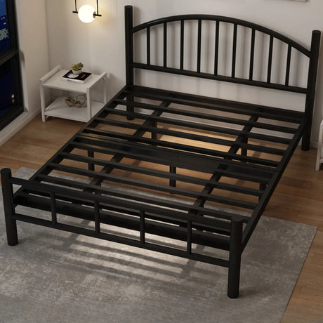White Arched Alloy Frame Bed with Headboard and Footboard Image - 2
