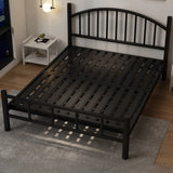 White Arched Alloy Frame Bed with Headboard and Footboard Image - 3
