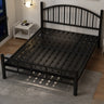 White Arched Alloy Frame Bed with Headboard and Footboard Image - 3
