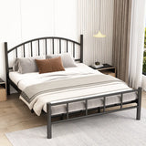 White Arched Alloy Frame Bed with Headboard and Footboard Image - 4