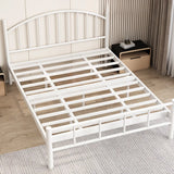 White Arched Alloy Frame Bed with Headboard and Footboard Image - 6