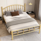 White Arched Alloy Frame Bed with Headboard and Footboard Image - 8