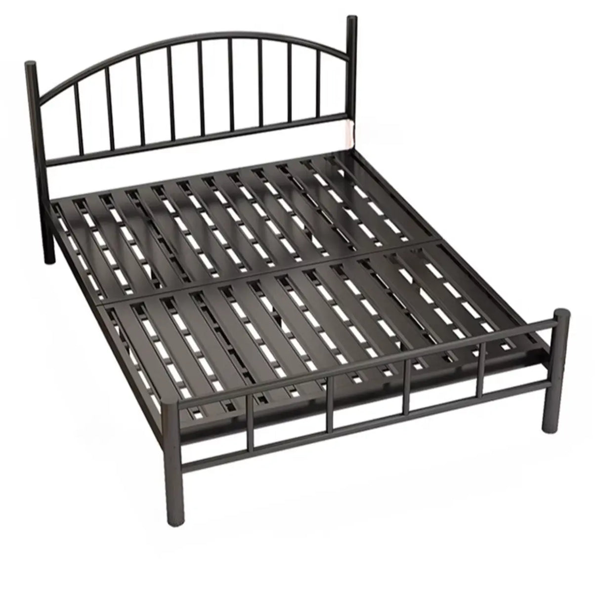 White Arched Alloy Frame Bed with Headboard and Footboard Image - 9