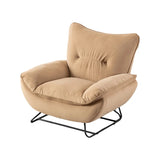 White Baby Fleece Tight Back Flared Arm Lounge Chair Image - 5