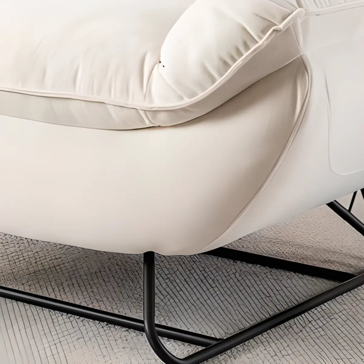 White Baby Fleece Tight Back Flared Arm Lounge Chair Image - 6