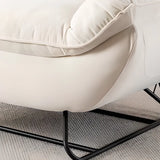 White Baby Fleece Tight Back Flared Arm Lounge Chair Image - 6