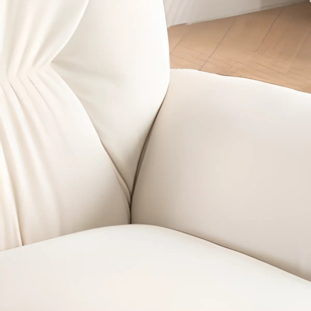 White Baby Fleece Tight Back Flared Arm Lounge Chair Image - 7