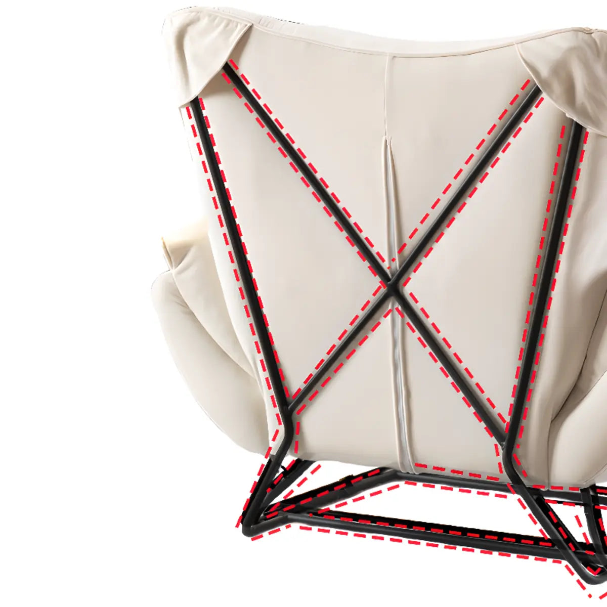 White Baby Fleece Tight Back Flared Arm Lounge Chair Image - 8
