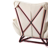 White Baby Fleece Tight Back Flared Arm Lounge Chair Image - 8