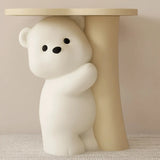 White Bear Tip Resistant Resin Kids Nightstand Table Image - 12