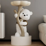 White Bear Tip Resistant Resin Kids Nightstand Table Image - 13