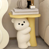 White Bear Tip Resistant Resin Kids Nightstand Table Image - 4