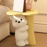 White Bear Tip Resistant Resin Kids Nightstand Table Image - 6