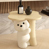 White Bear Tip Resistant Resin Kids Nightstand Table Image - 8