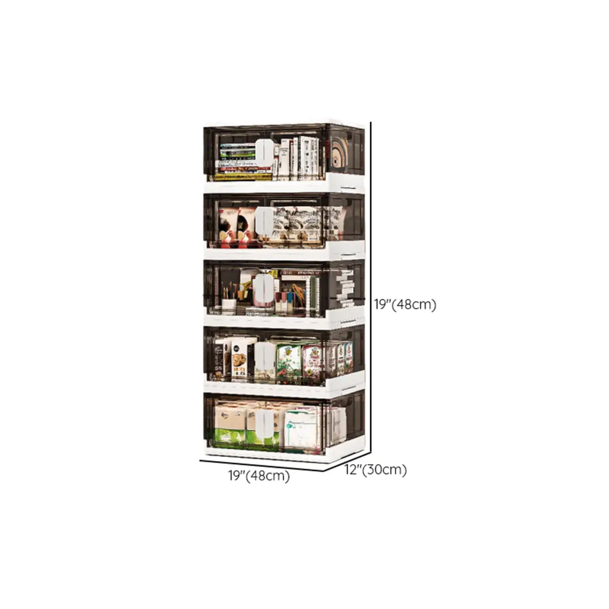 White Cabinets Storage Kids Nightstand with Doors Image - 10