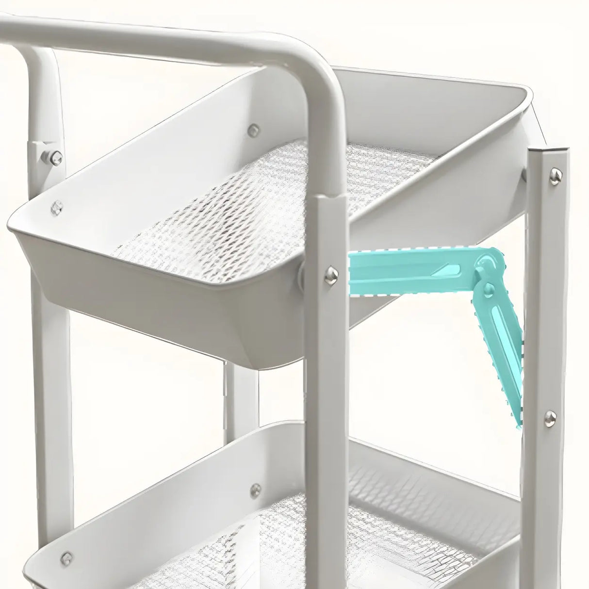 White Casual Mobile Vertical Sliding Storage Bookcase Image - 13