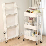 White Casual Mobile Vertical Sliding Storage Bookcase Image - 2